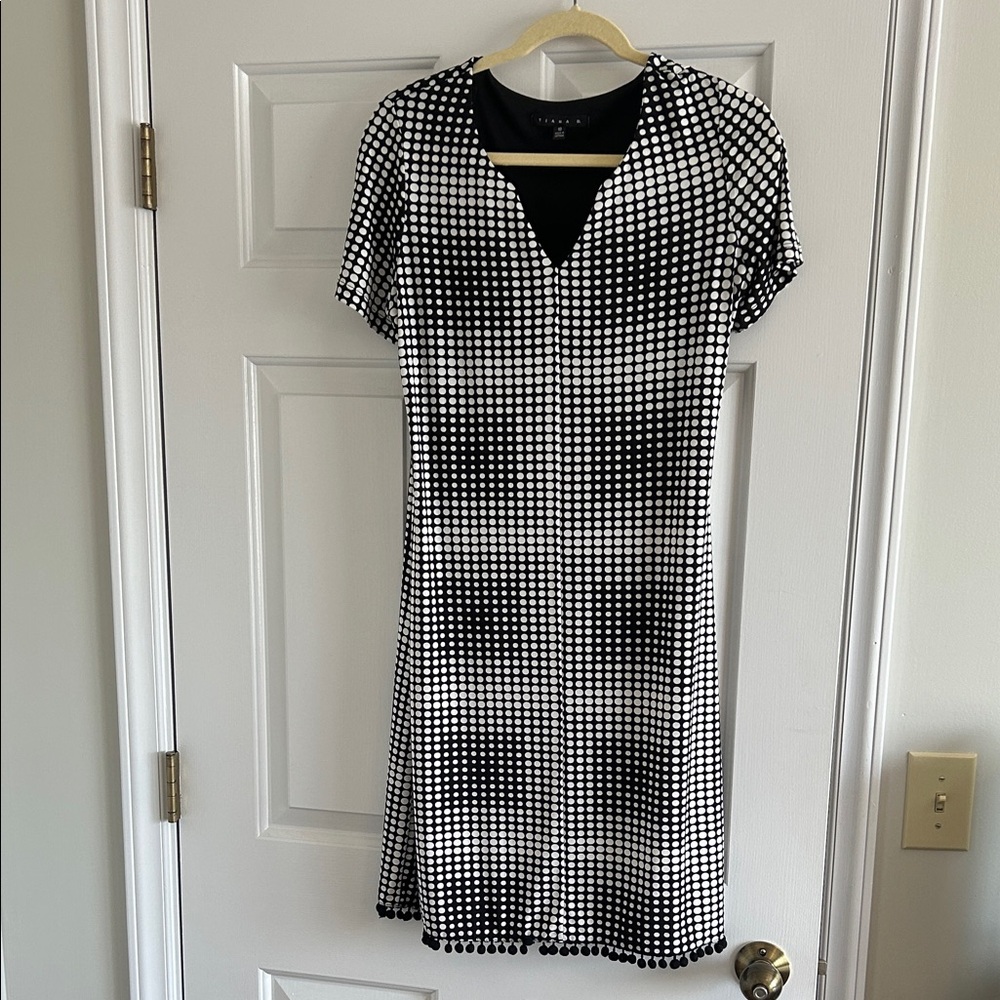 Tiana B. Black and White Polka Dot Midi Dress